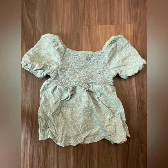 Wonder Nation Girls Teal Smocked top size XS 4/5 - Picture 2 of 4